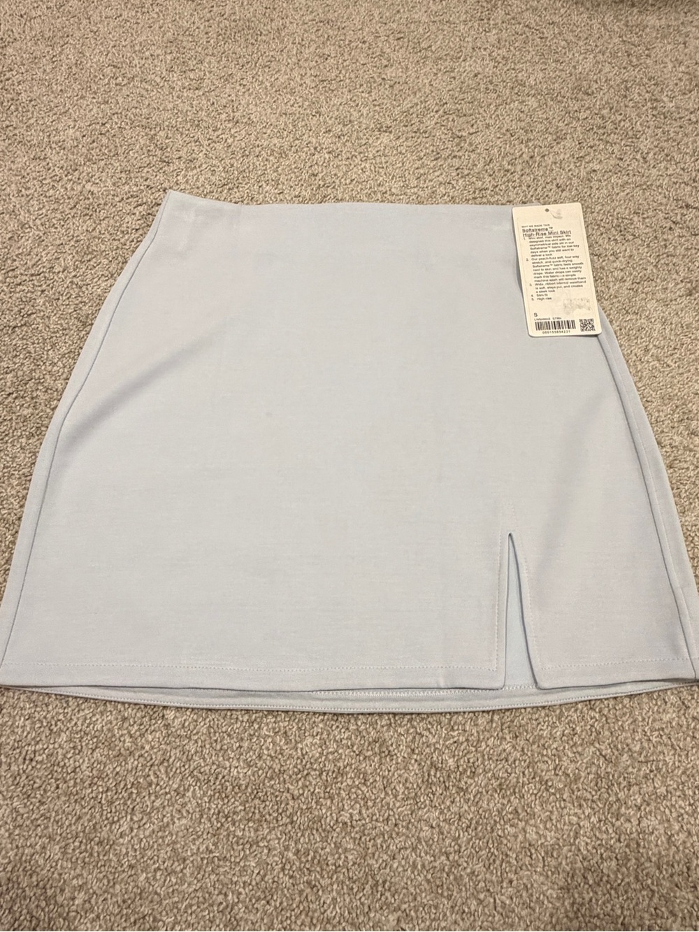 Lululemon Softstreme High Rise Mini Skirt with Front Slit - Light Blue